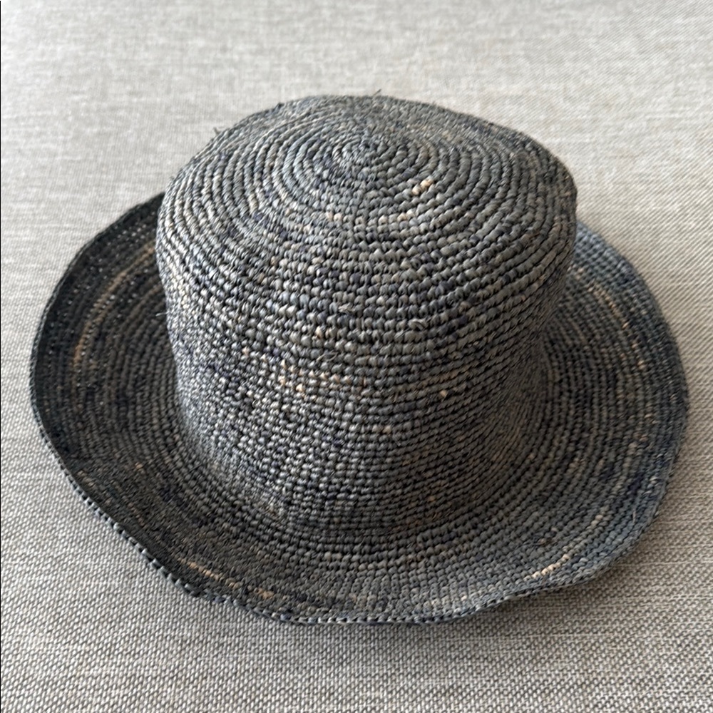 Woven Raffia Bucket Hat by San Diego Hat Company and Free People in Charcoal